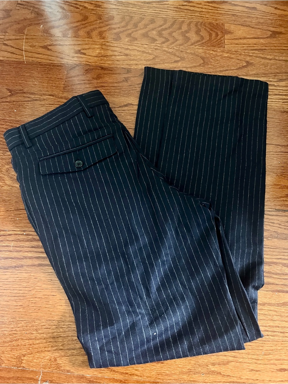 Next Menswear Navy Pinstriped Dress Trousers